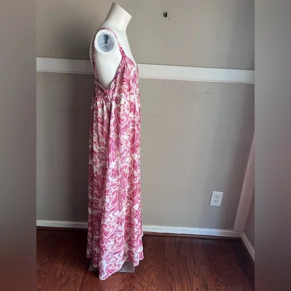 Sassfras Pink and White Paisley Dress - Picture 4 of 10